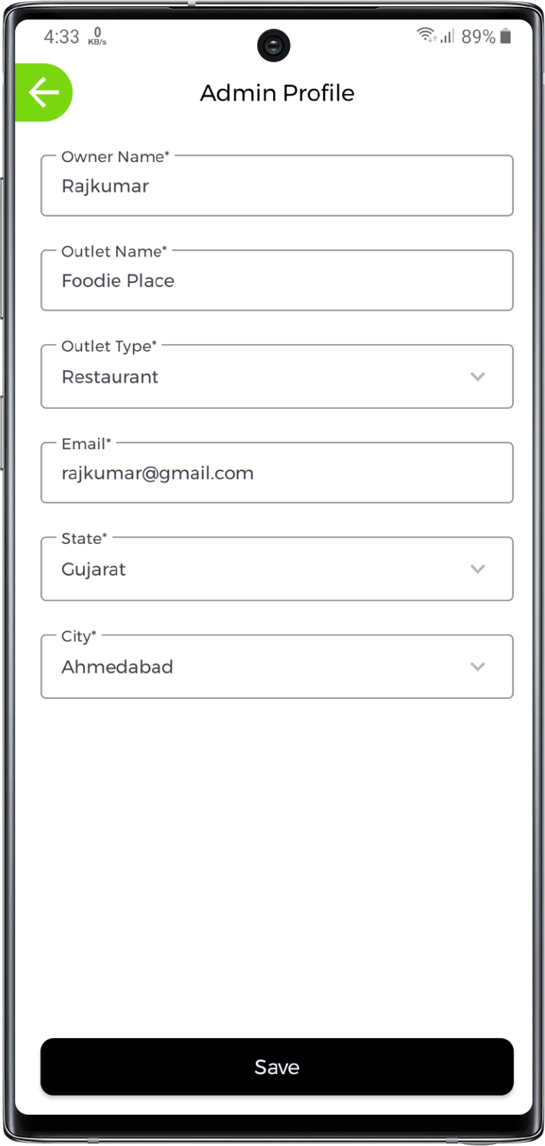 Admin Profile | InstantMenu